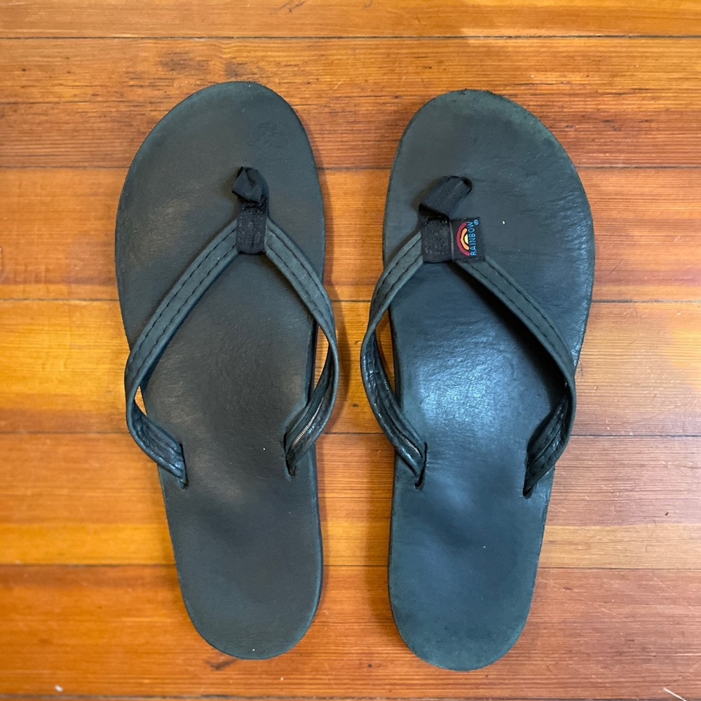Black Rainbow Thin Strap Sandals - Picture 3 of 6